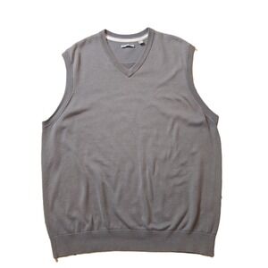 Ashworth Mens V-Neck Sweater Vest Knit Golf Casual Top XL Gray